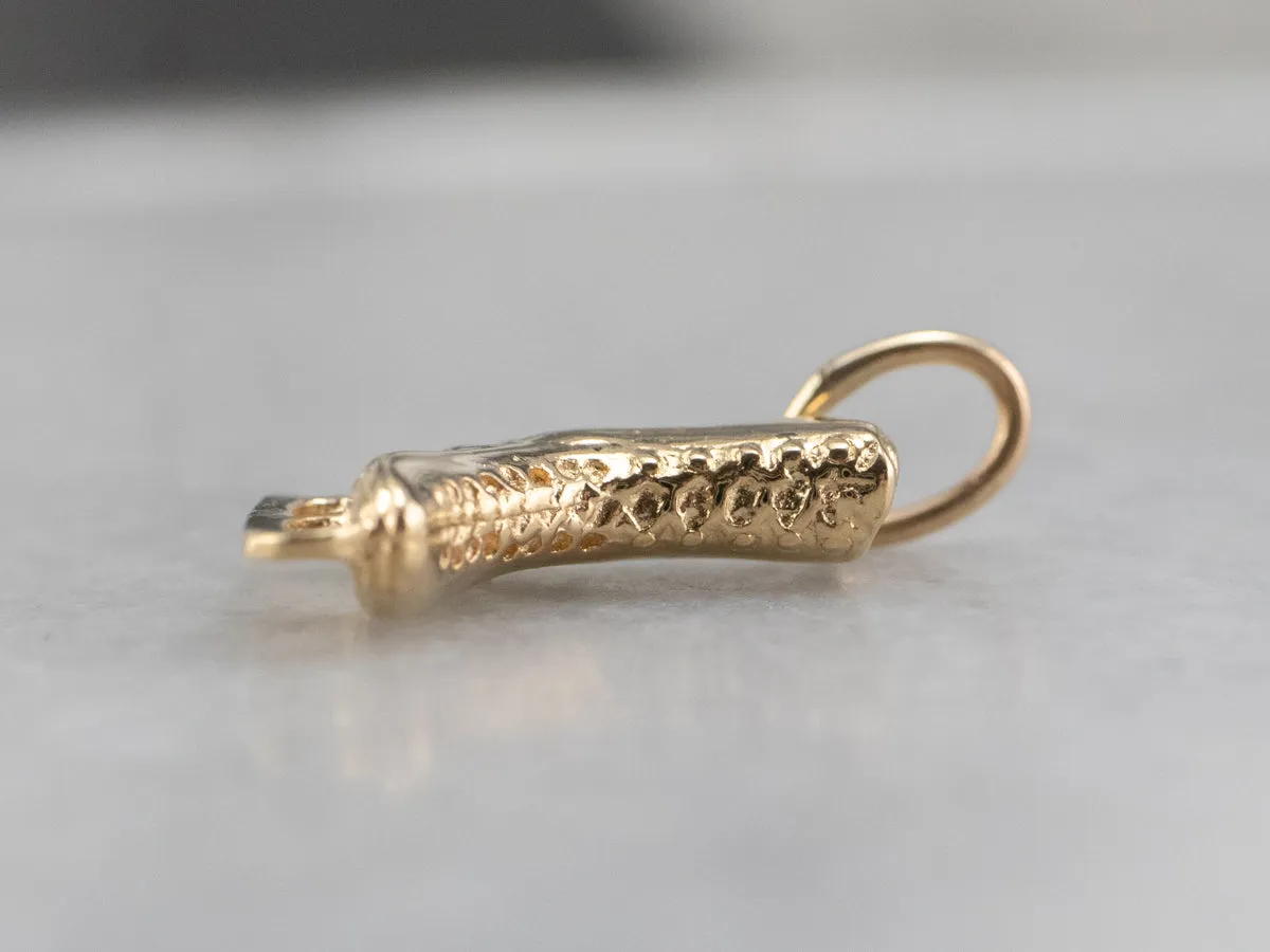 14K Yellow Gold Ice Skate Charm