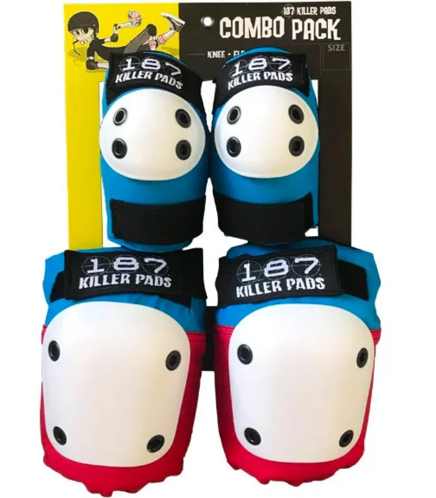 187 Killer Pads Adult Knee & Elbow Sets - Red & Blue