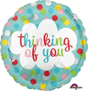 18" Thinking of You Dots Mylar