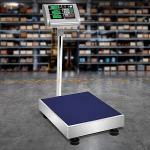 300KG Digital Platform Scale, LCD, Stainless Steel - Emajin