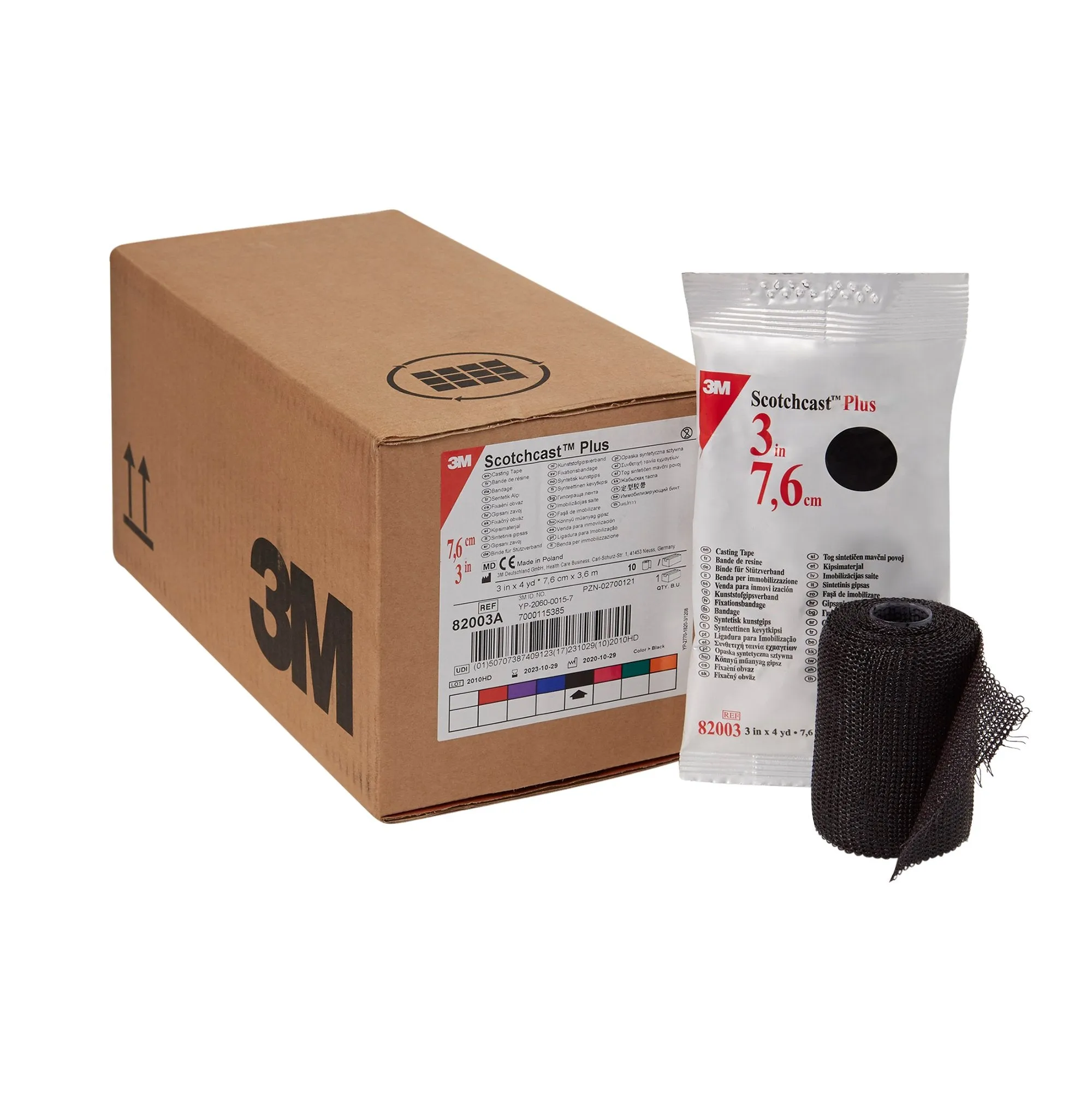 3M™ Scotchcast™ Plus Black Cast Tape, 3 Inch x 4 Yard, 1 Box of 10