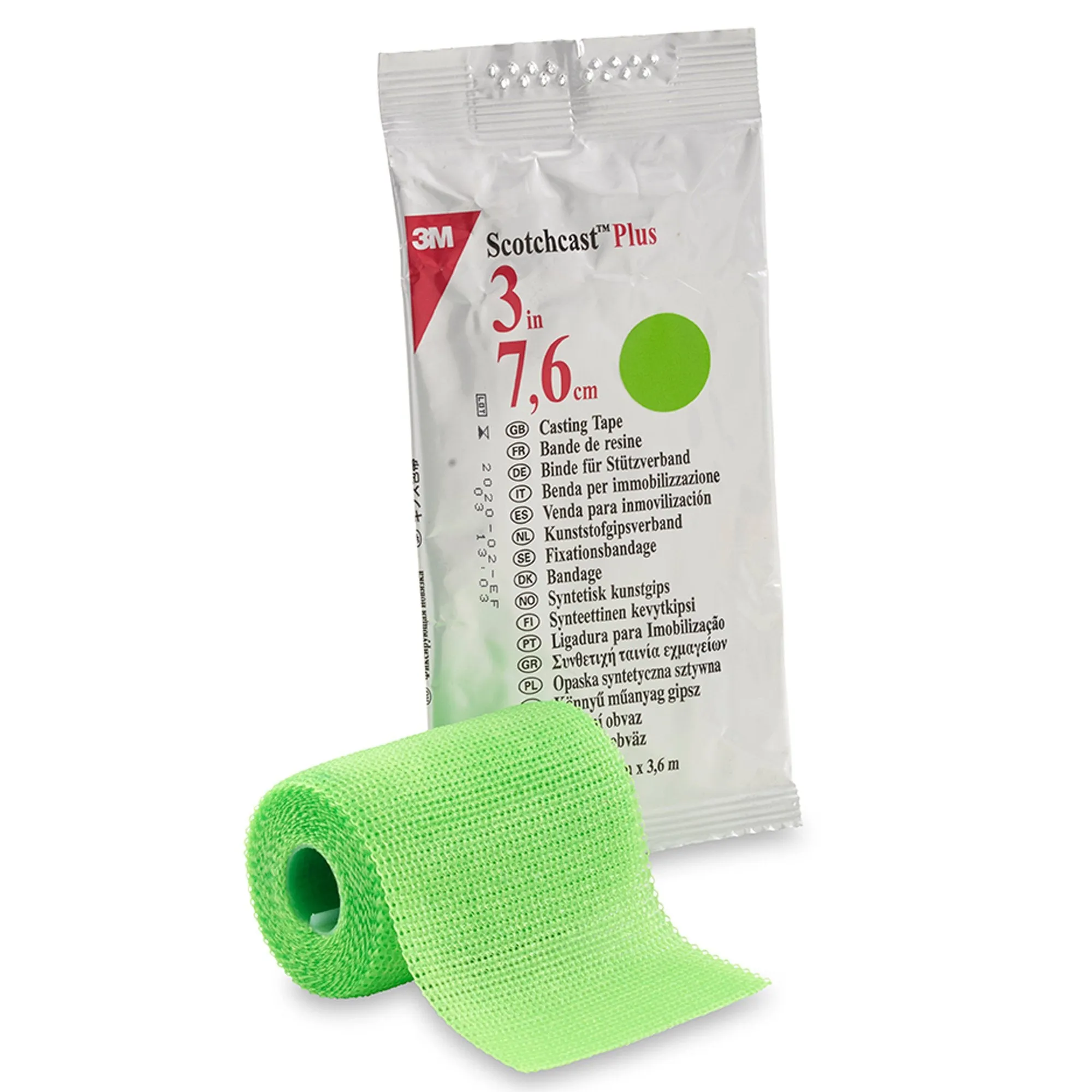 3M™ Scotchcast™ Plus Bright Green Cast Tape, 3 Inch x 4 Yard, 1 Box of 10