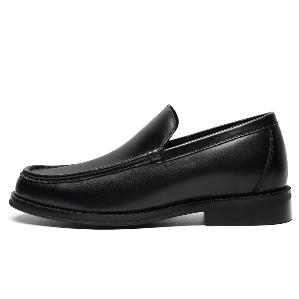 5 CM/1.95 Inches CMR CHAMARIPA Men's Black Leather Slip-On Elevator Shoes