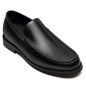 5 CM/1.95 Inches CMR CHAMARIPA Men's Black Leather Slip-On Elevator Shoes