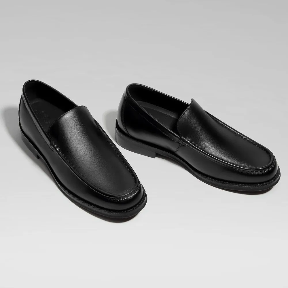 5 CM/1.95 Inches CMR CHAMARIPA Men's Black Leather Slip-On Elevator Shoes