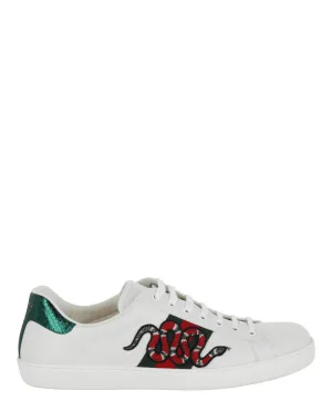 Ace Embroidered Snake Low-Top Sneakers