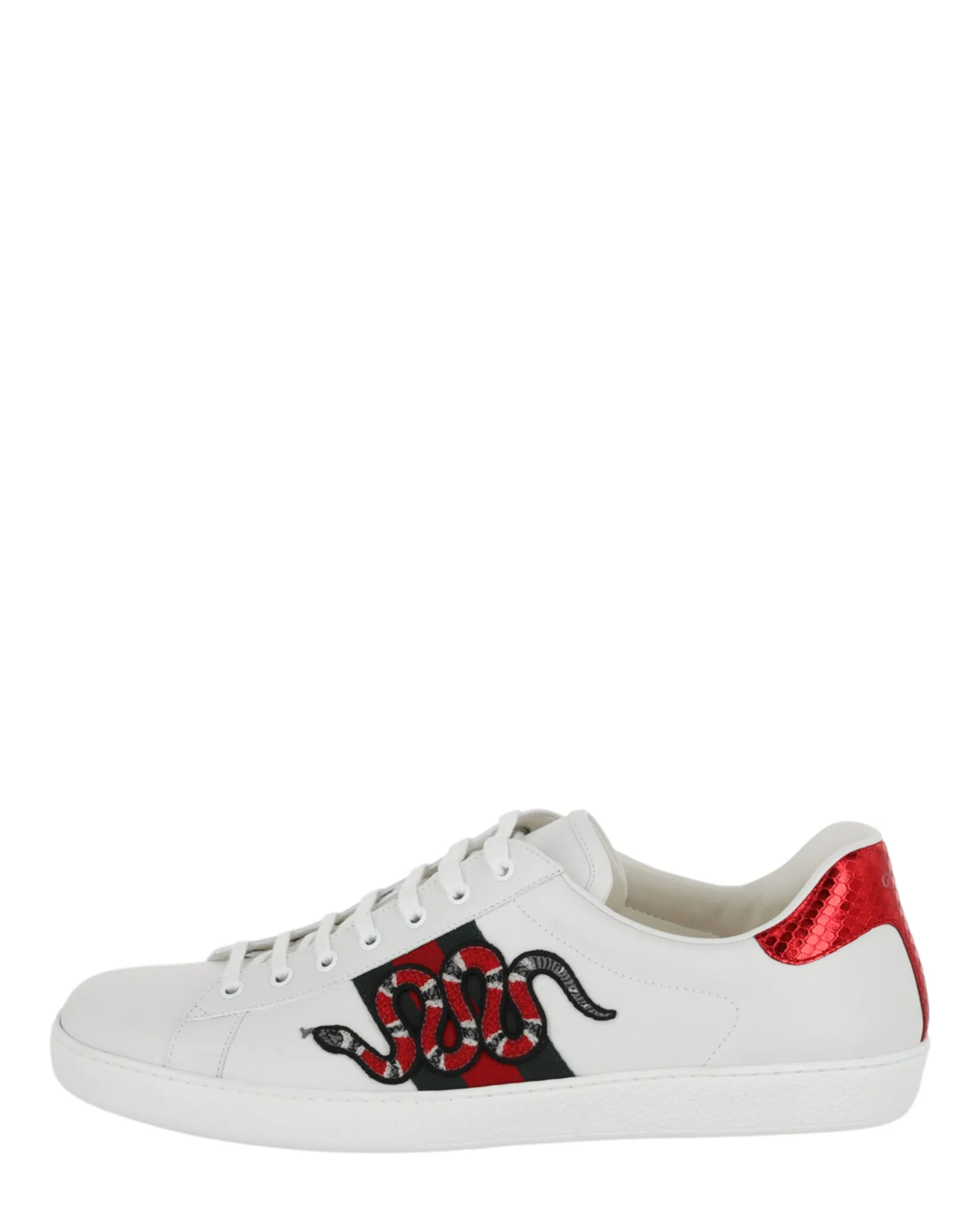 Ace Embroidered Snake Low-Top Sneakers