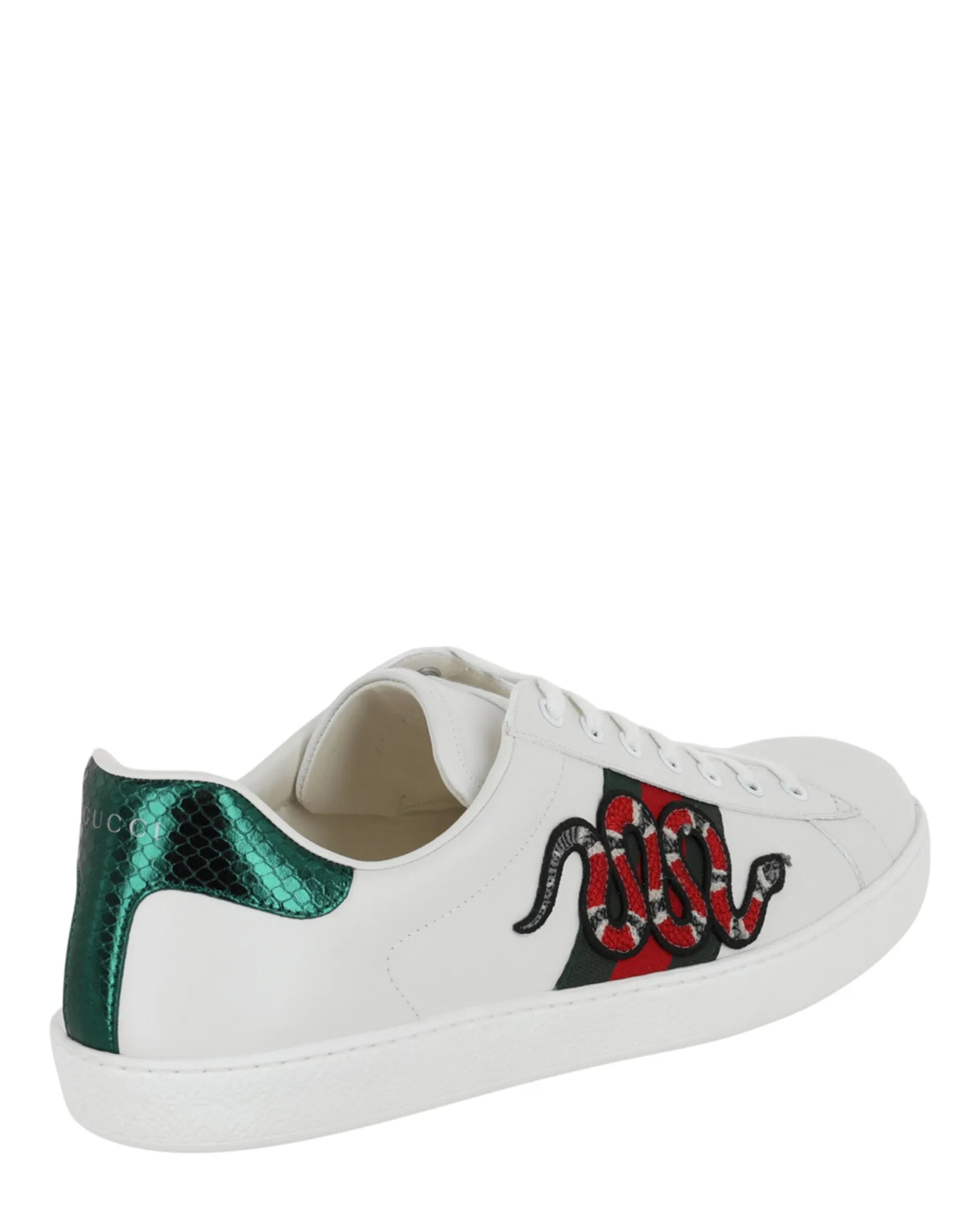 Ace Embroidered Snake Low-Top Sneakers