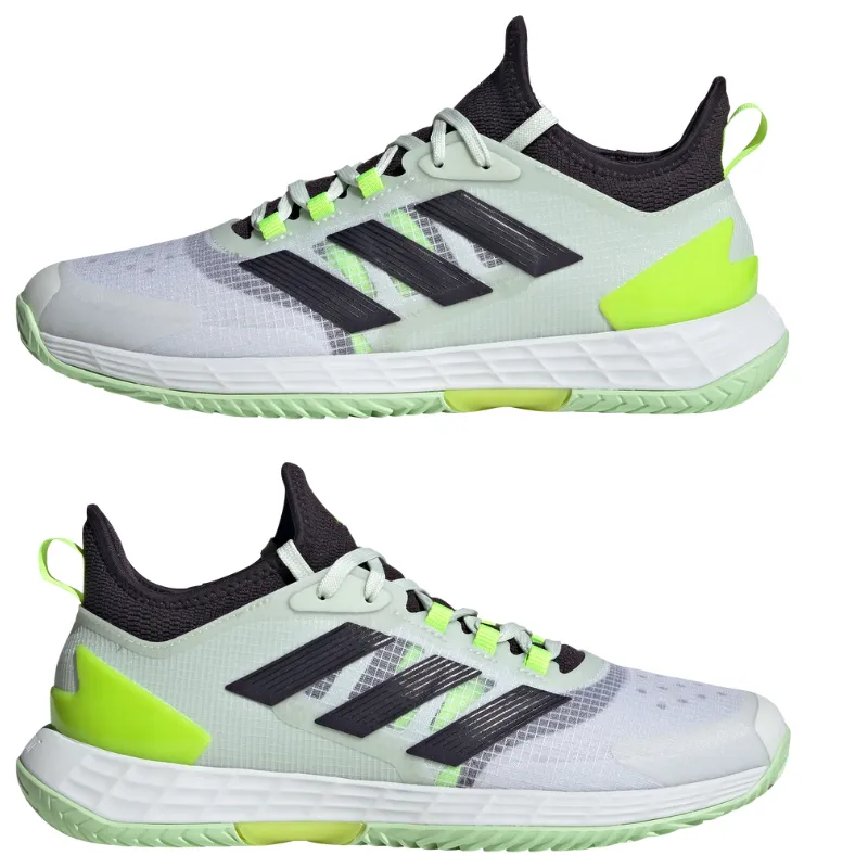 Adidas Adizero Ubersonic 4.1 Tennis Shoes - White/Black/Lucid Lemon