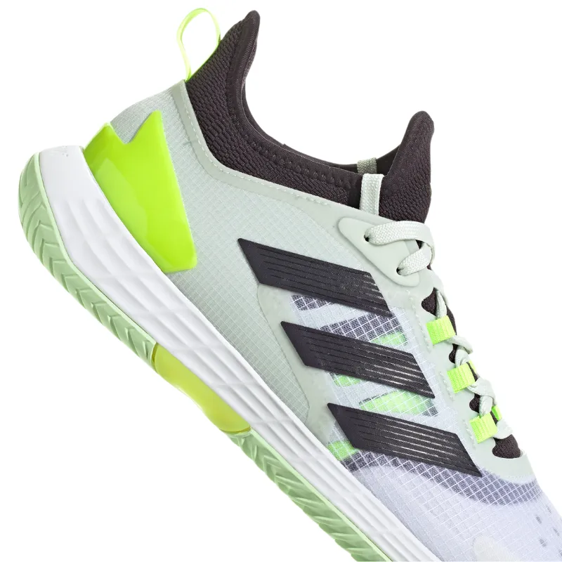 Adidas Adizero Ubersonic 4.1 Tennis Shoes - White/Black/Lucid Lemon