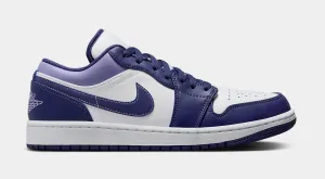 Air Jordan 1 Low Grade School Lifestyle Shoes (Purple/White)