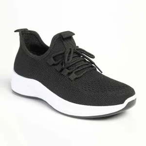 Alessio Fly Knit Lace Up Sneaker  - Black