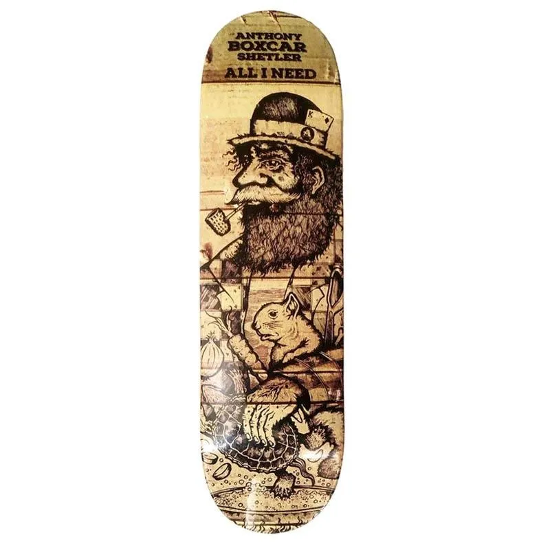 All-I-Need 8.5" Boxcar Shetler Hobo Skateboard Deck