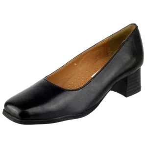 Amblers Walford Black Ladies Leather Shoes