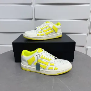 AMR Skel Top Low White Fluorescent Yellow Sneakers-142