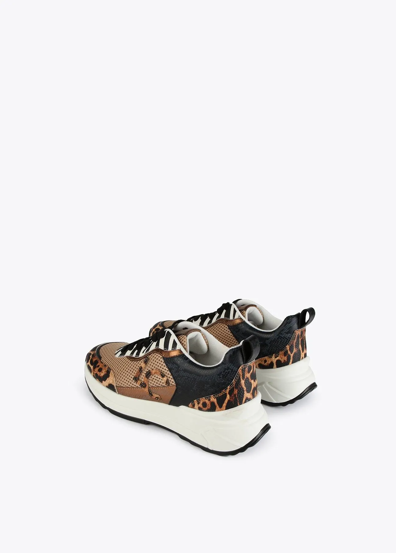 Animal print mesh sneakers