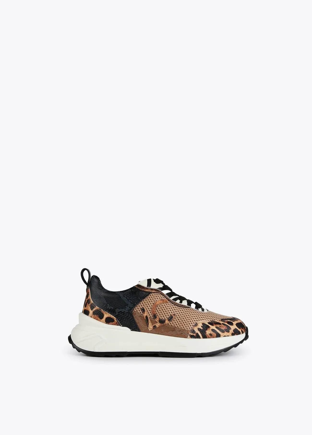 Animal print mesh sneakers