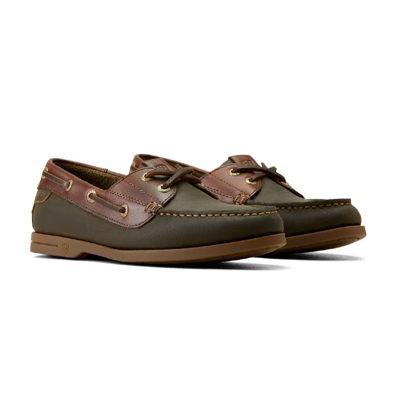 Ariat Antigua Ladies Deck Shoe - Olive Night