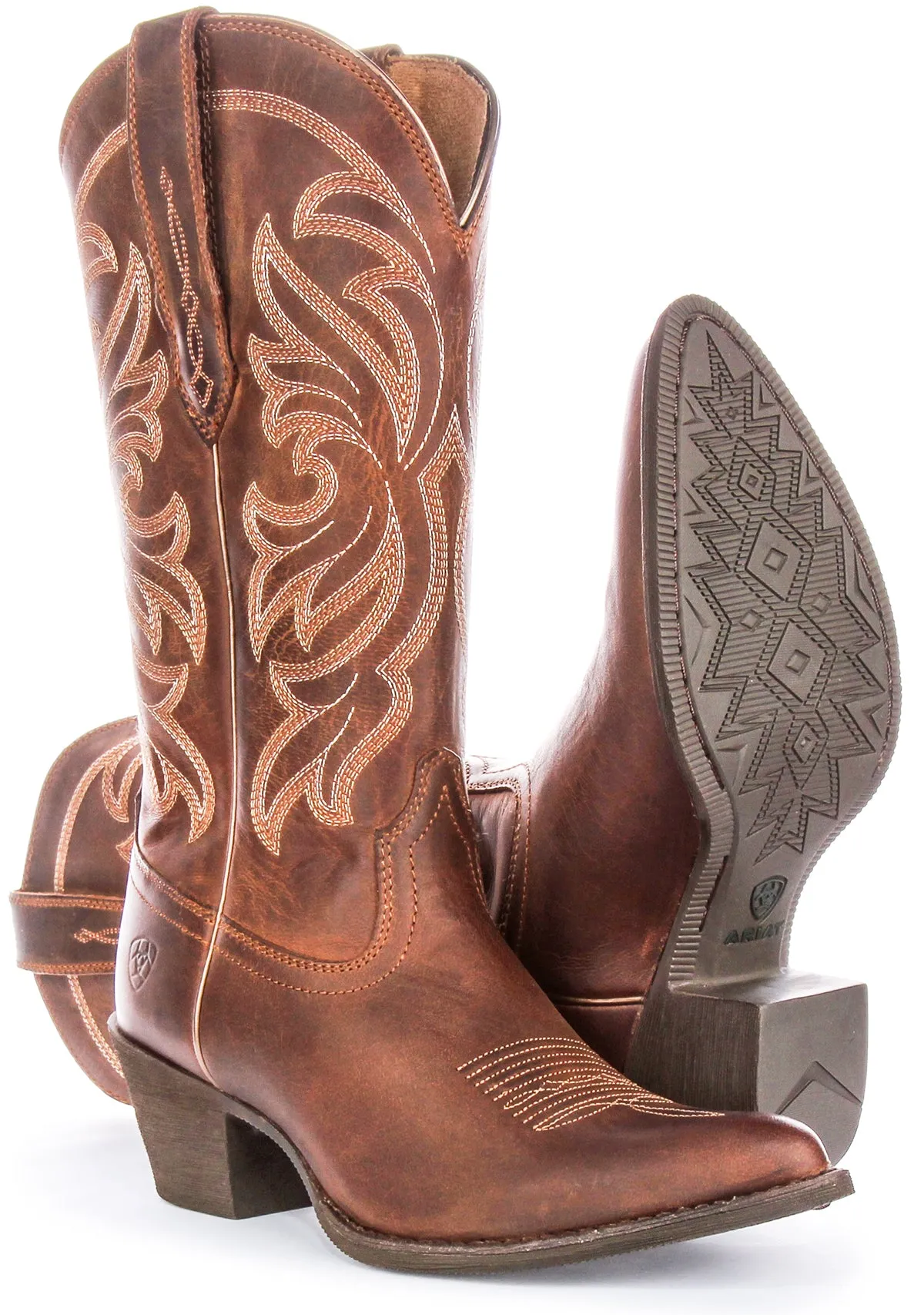 Ariat Heritage J Toe Cowboy Boot In Brown For Women