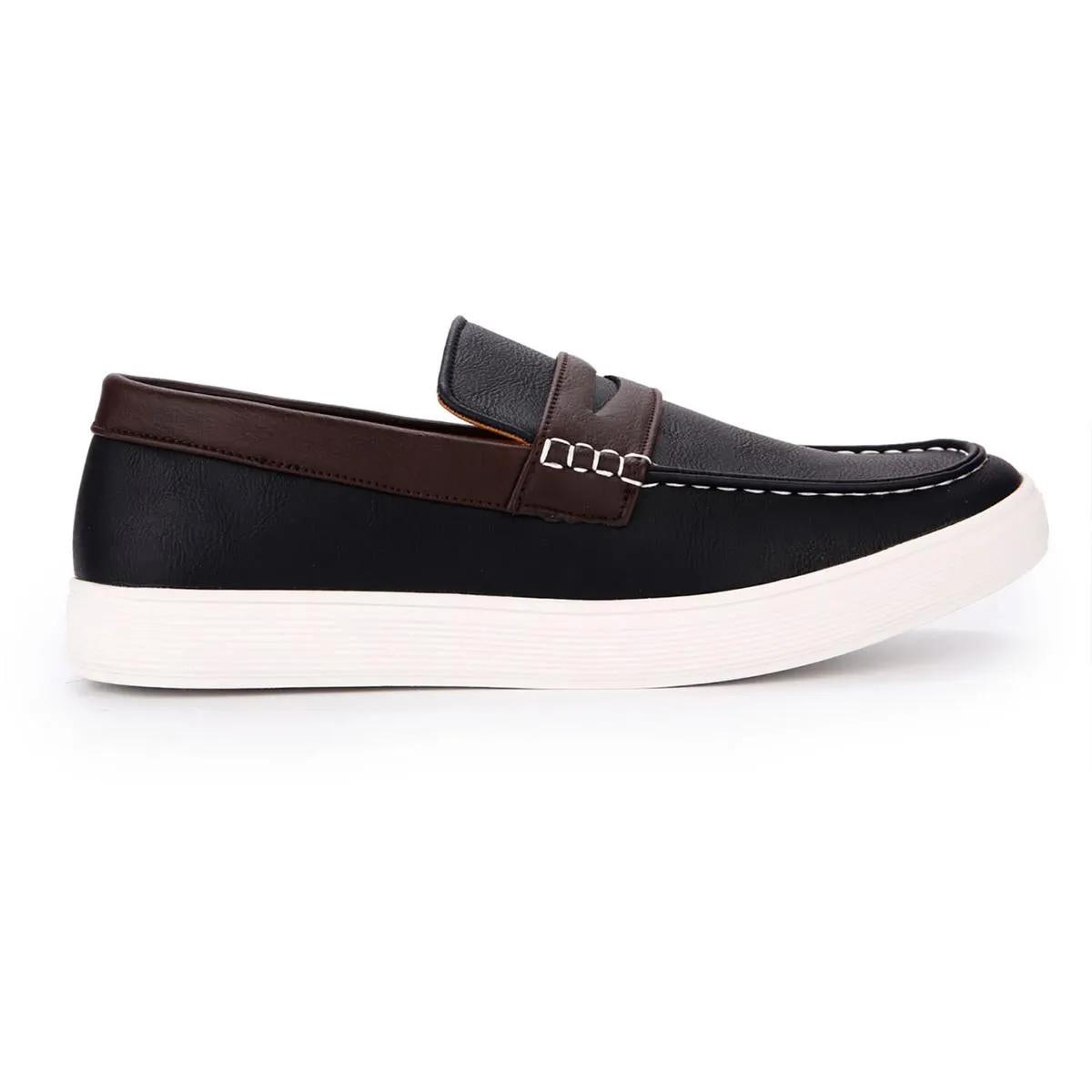 Aston Marc Mens Faux Leather Wedge Boat Shoes