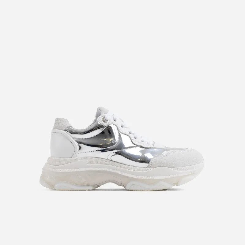 Baisley Silver White Chunky Sneakers