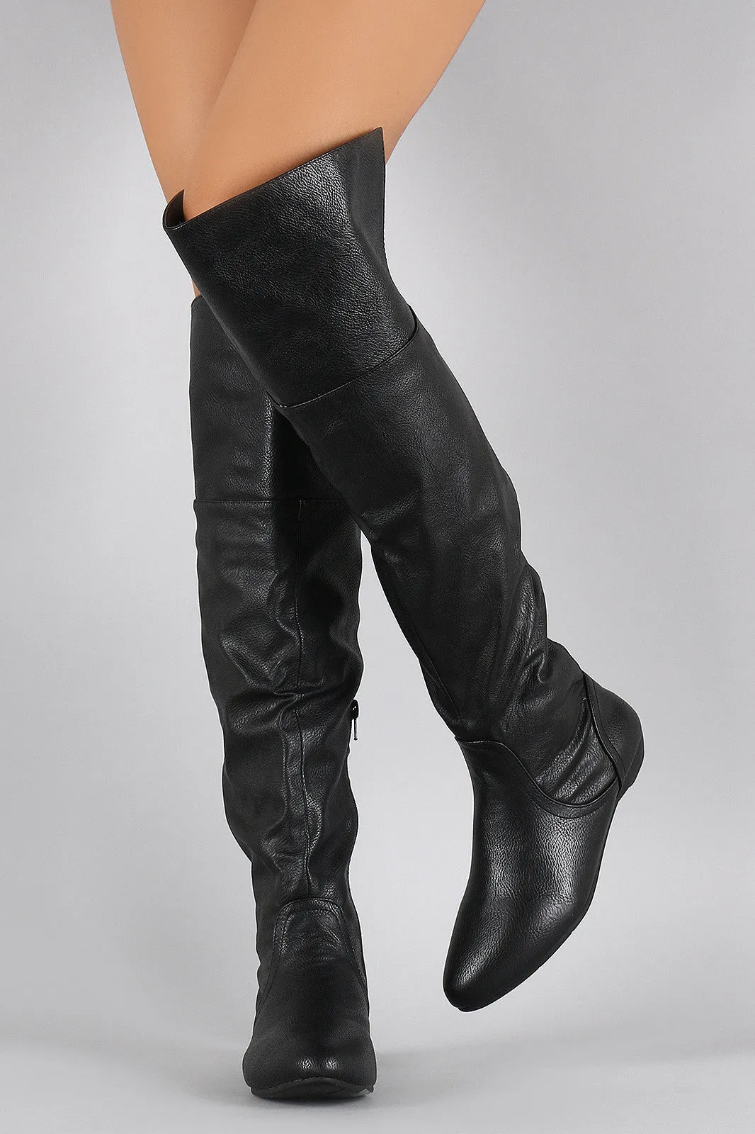 Bamboo Slouchy Elastic Gores Over the Knee Boots