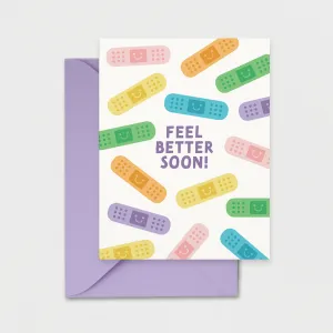 Bandaid Feel Better Soon Happy Bandaid Greeting Card