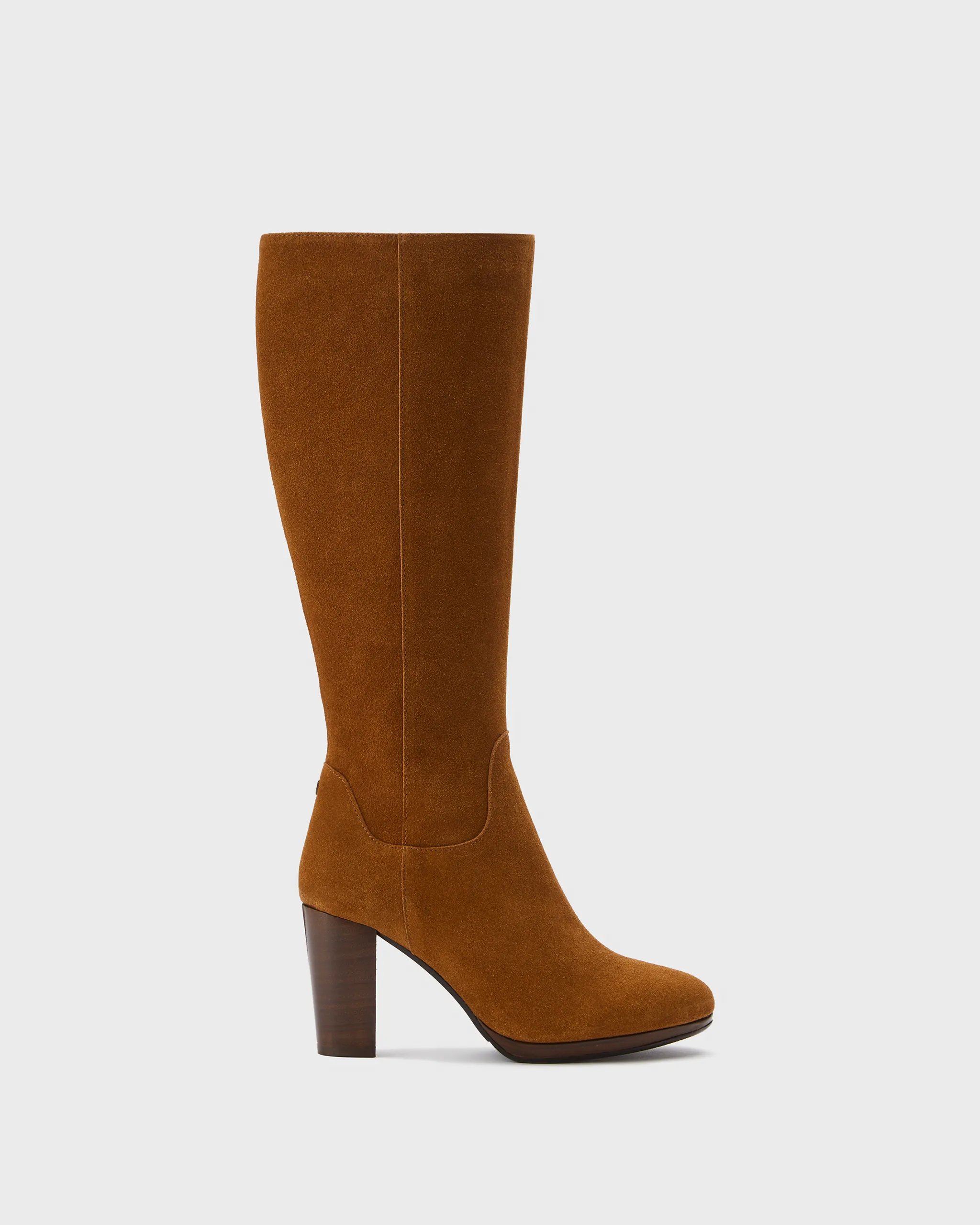 Belmore Knee High Boots in Tan Suede