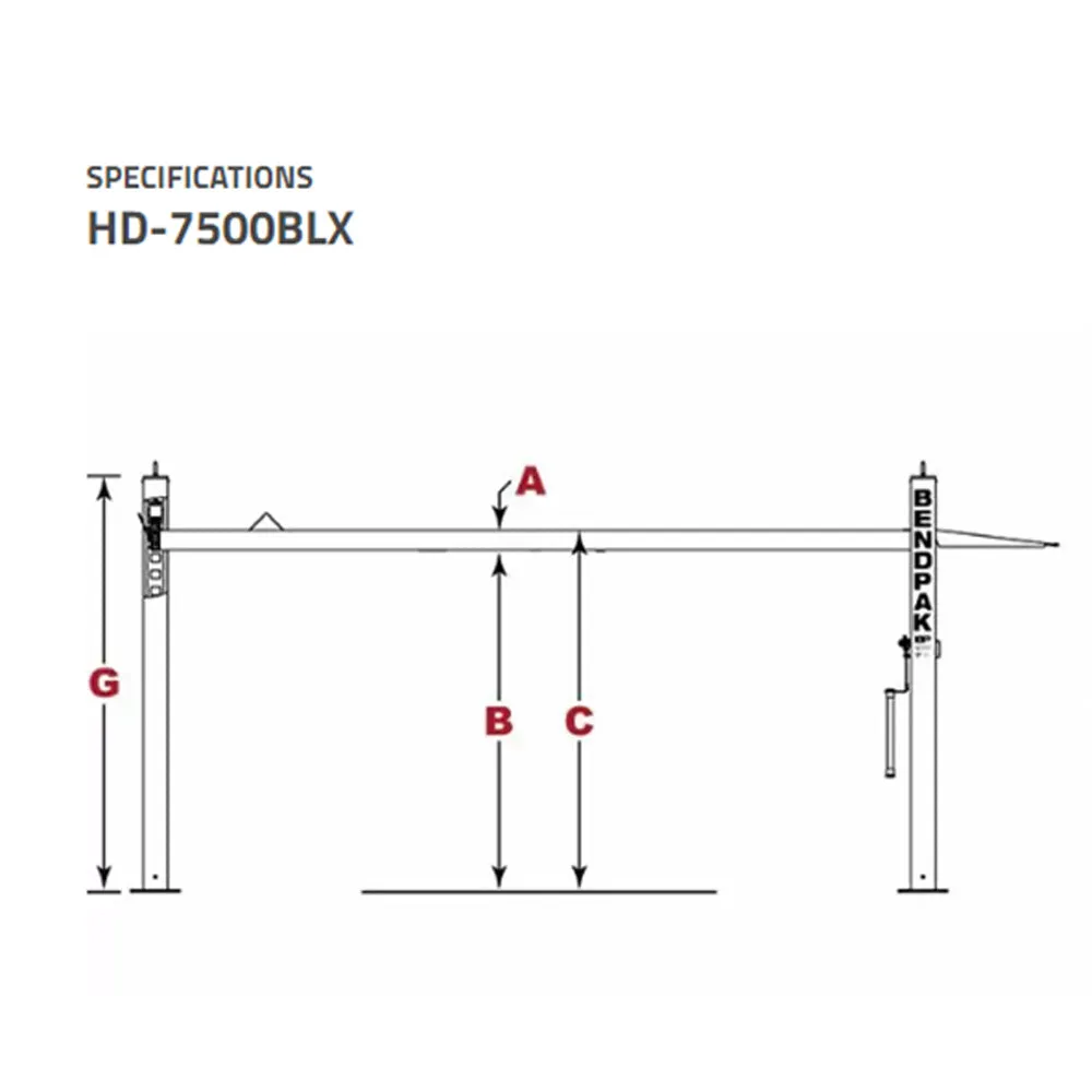 BendPak HD-7500BLX 7,500-lb. Capacity / Vehicle and Boat Storage Lift / 82" Rise