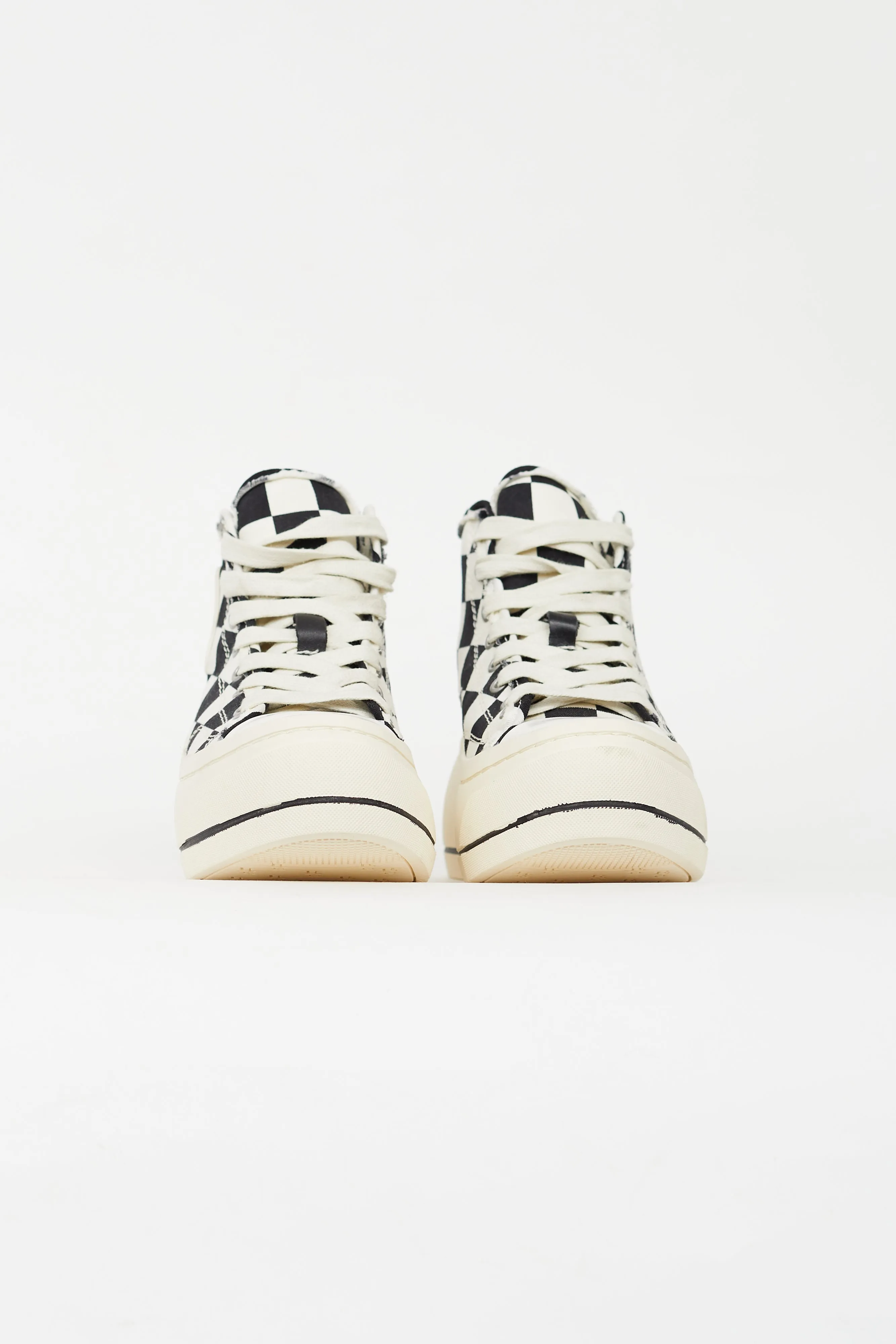 Black & White Check Platform Sneaker