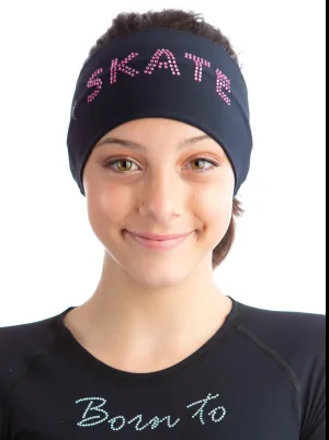 Black Headband SKATE - Pink