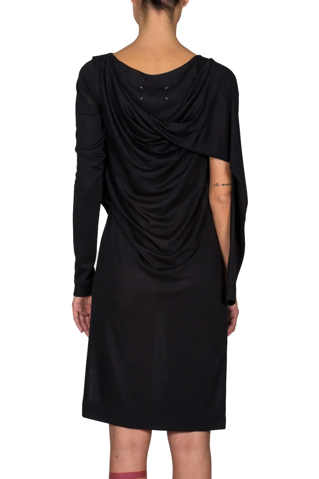 Boat Neck Draped Dress