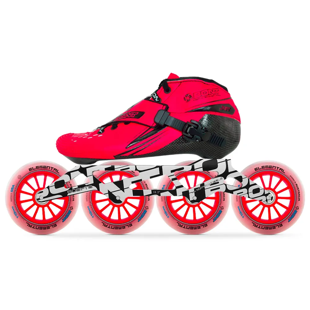 Bont Jet Unity Elemental Inline Speed Skate Package Fluro Red/Black