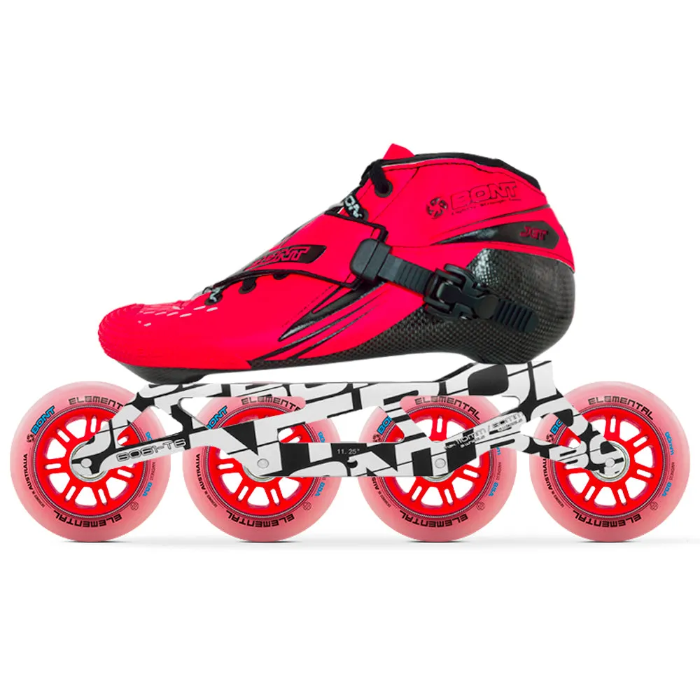 Bont Jet Unity Elemental Inline Speed Skate Package Fluro Red/Black