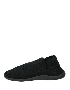 Bottega Veneta NEW Black Elastic Intrecciato Plat Slip on Sneakers sz 40