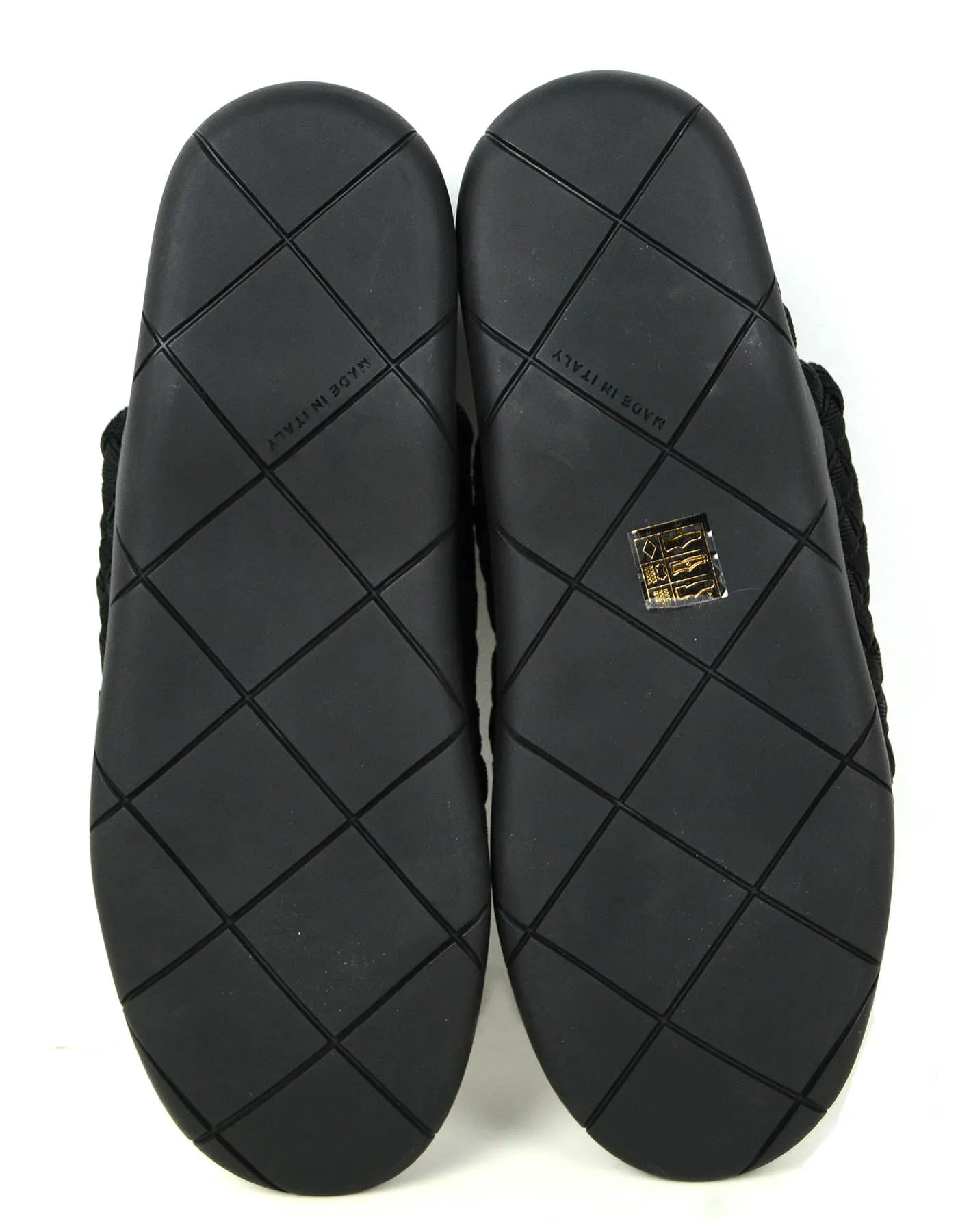 Bottega Veneta NEW Black Elastic Intrecciato Plat Slip on Sneakers sz 40