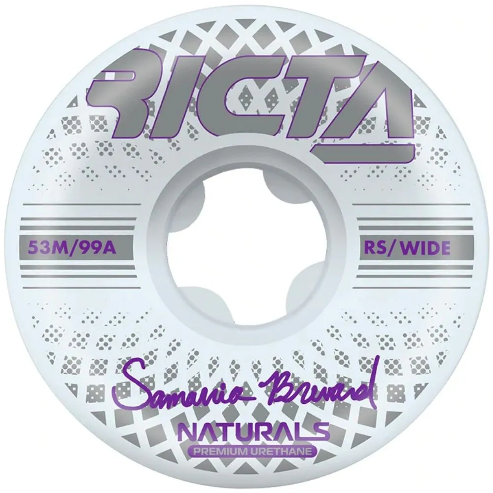 Bravard Source Naturals White/Purple 99a 53mm Skateboard Wheels