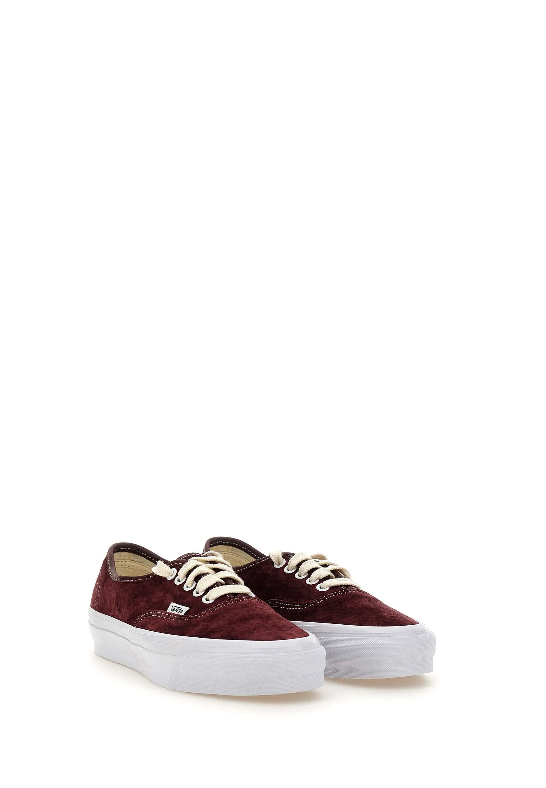 Burgundy Suede Sneakers with White Laces