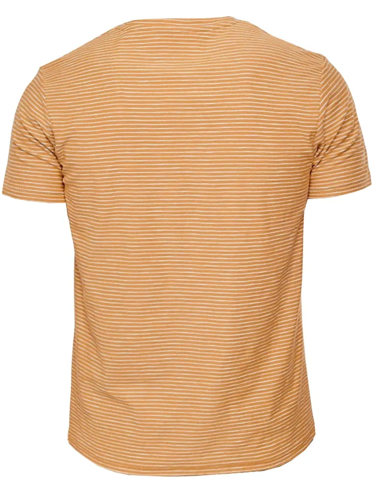 Carmel Valley Stripe Cotton T-Shirt with Pocket in Ochre