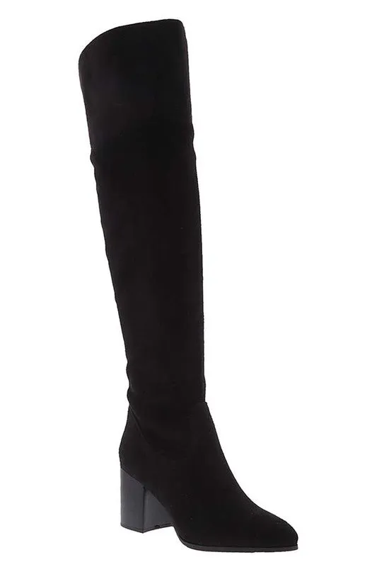 Casual Knee High Boots in Black and Taupe