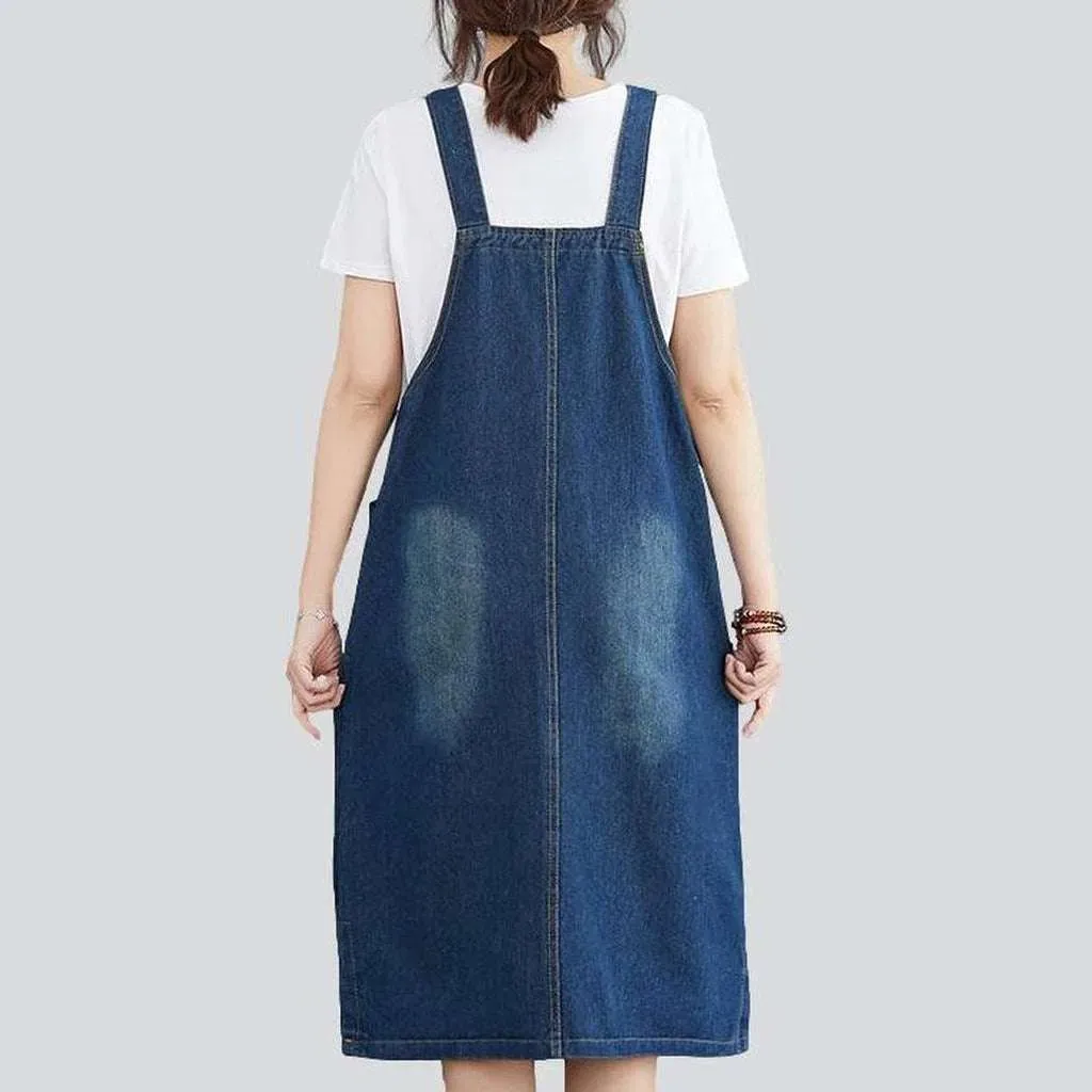 Casual loose denim jean dress