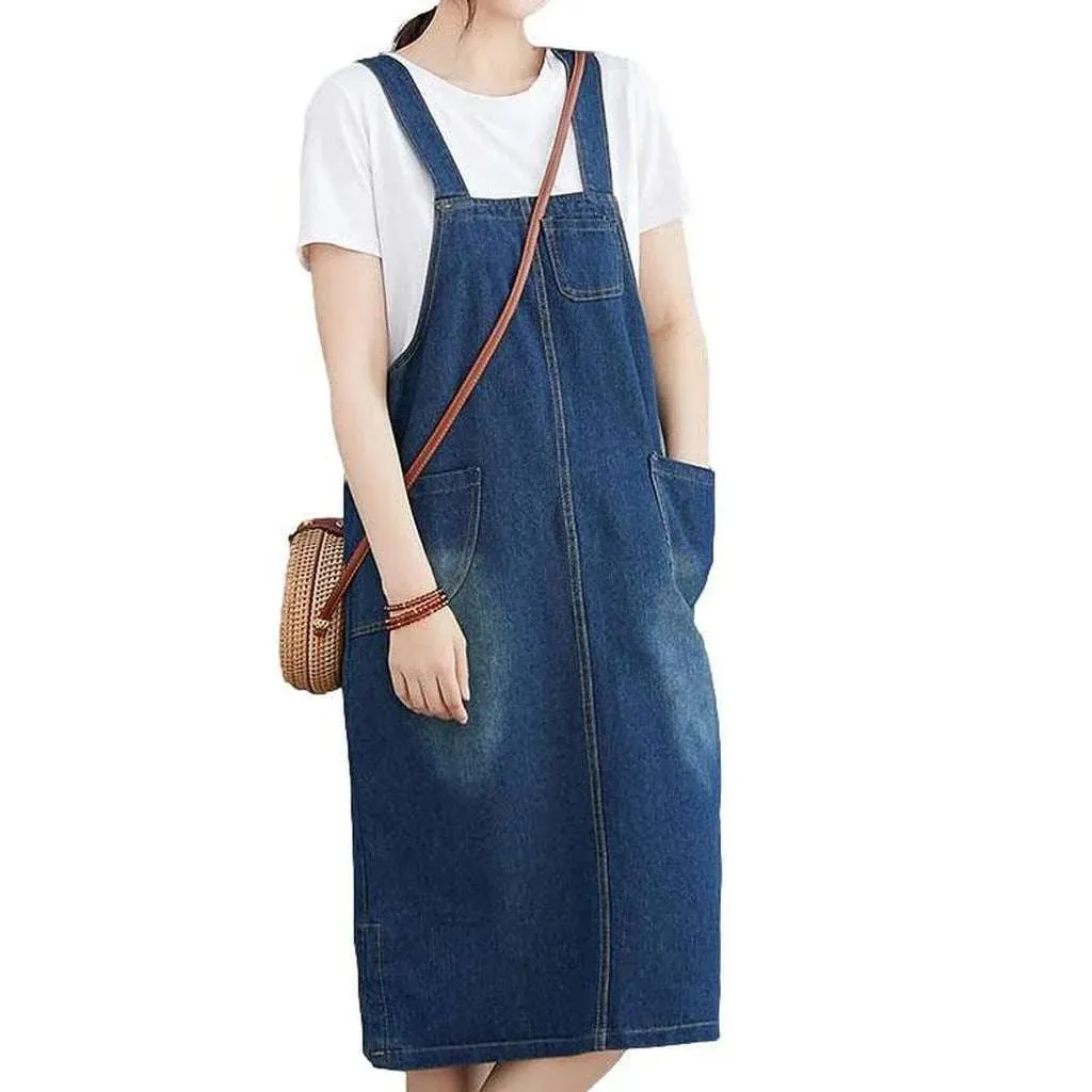 Casual loose denim jean dress