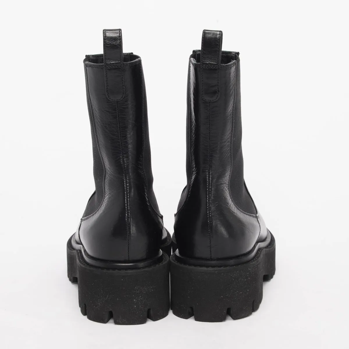 Chanel Black Patent Calfskin Cap Toe CC Ankle Boots 36