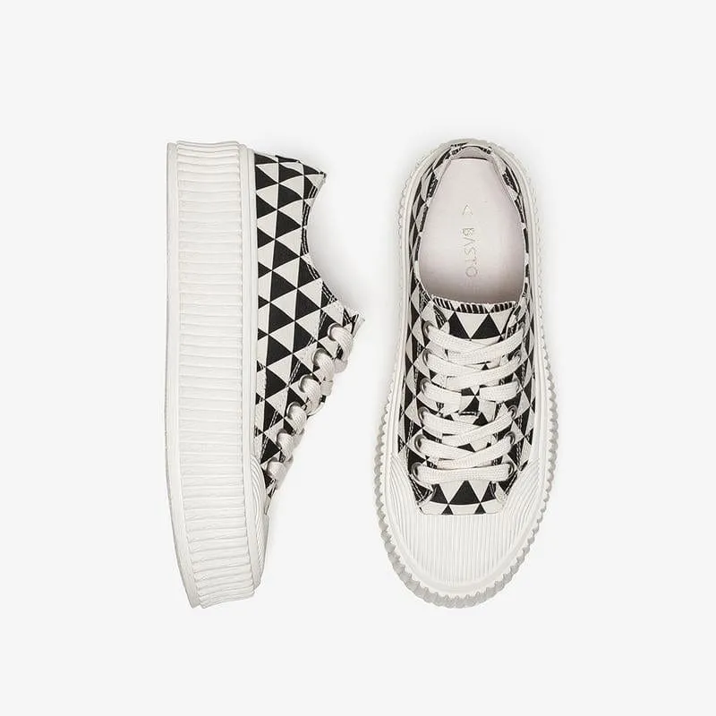 Checkerboard Lace-up Front Skate Shoes