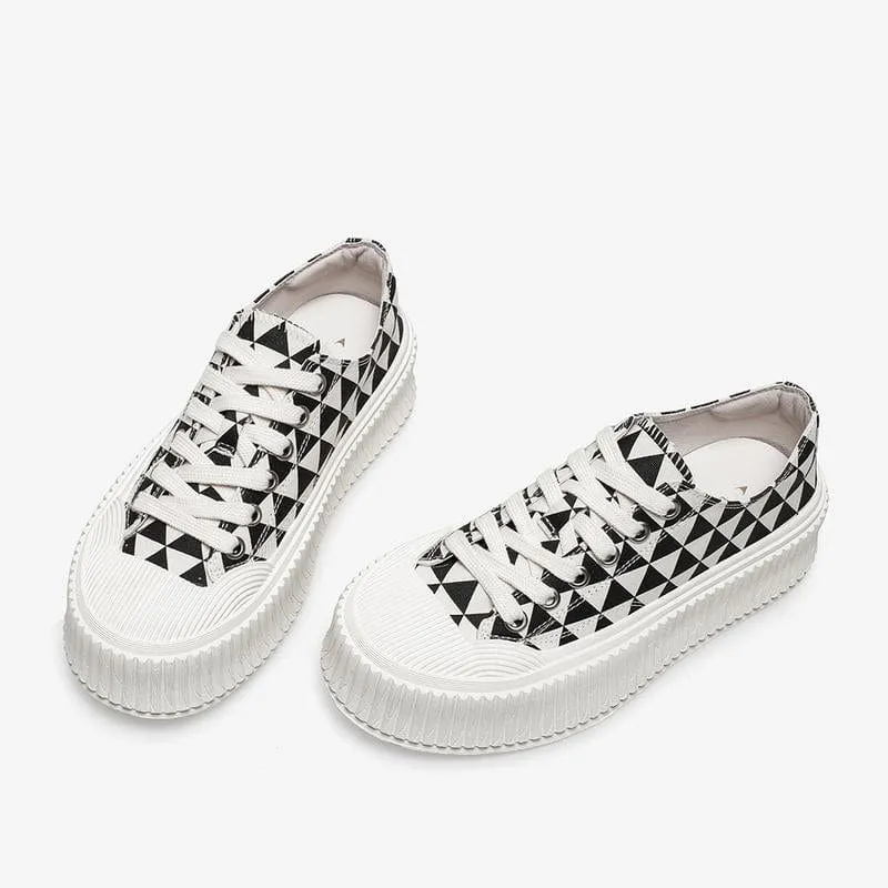 Checkerboard Lace-up Front Skate Shoes