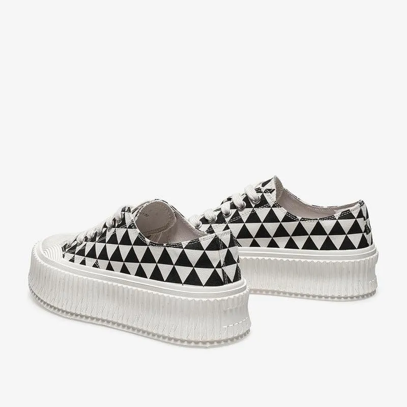 Checkerboard Lace-up Front Skate Shoes