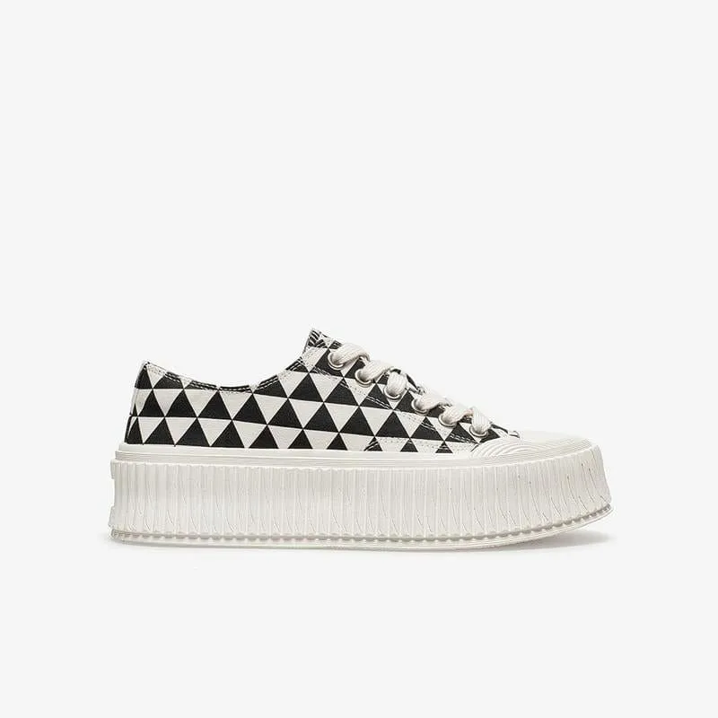 Checkerboard Lace-up Front Skate Shoes