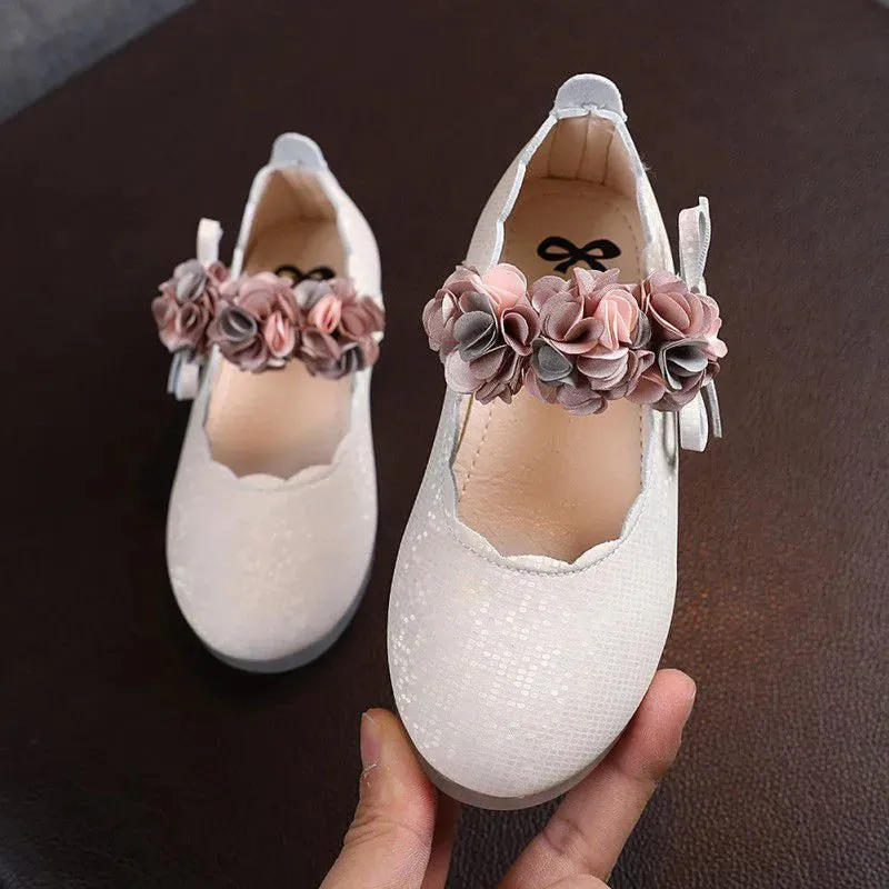 Children's Flats Lace Big Flower Princess Shoes