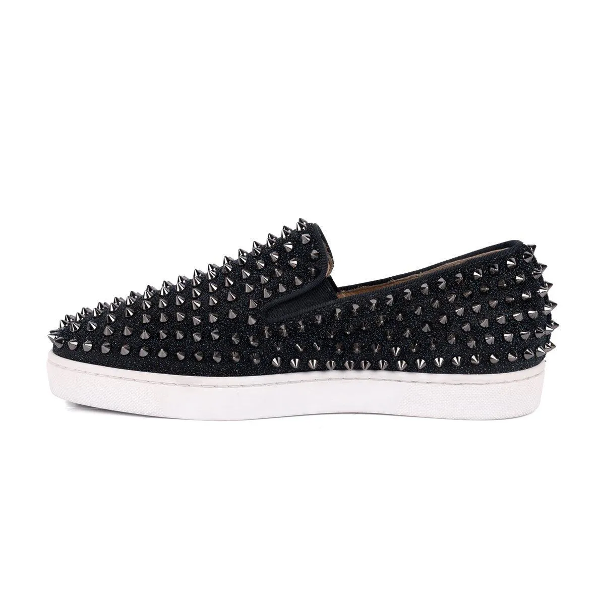 Christian Louboutin Louis Spikes Low-Top Sneakers Leather Black Colour For Men