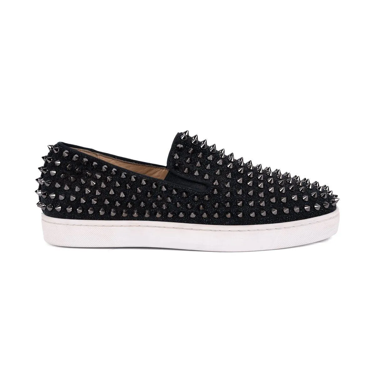 Christian Louboutin Louis Spikes Low-Top Sneakers Leather Black Colour For Men